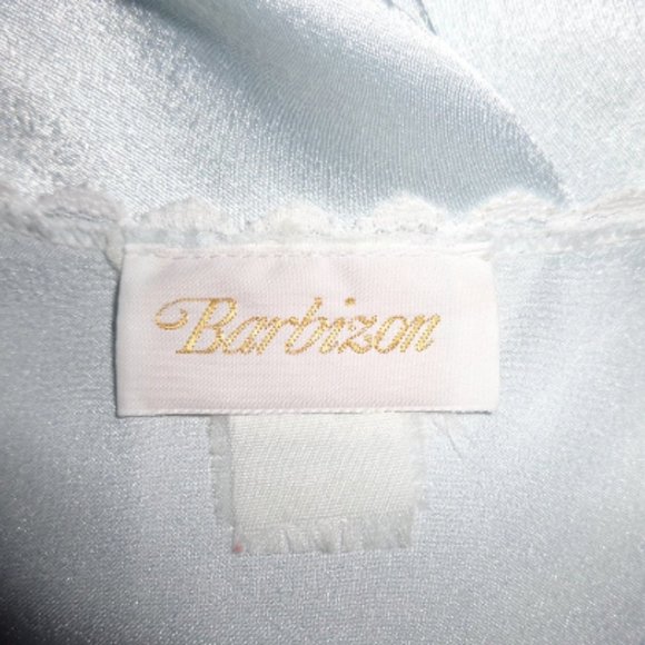 Vintage 90's Ice Blue Satin Barbizon Robe - Picture 7 of 7